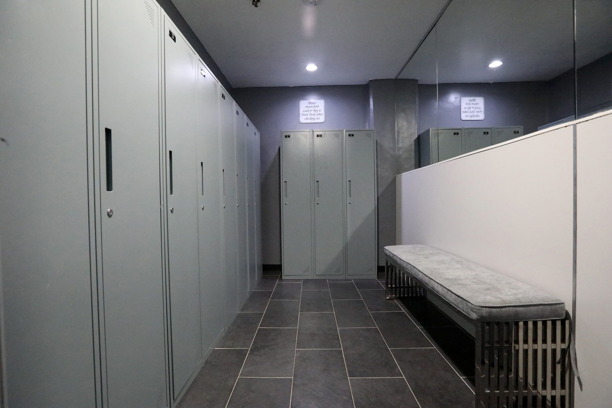 Rows of lockers at East Side Club